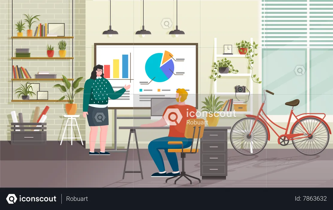 Business meeting in office  Illustration