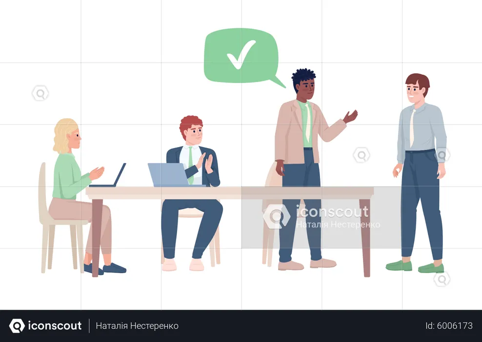 Business meeting with colleagues  Illustration
