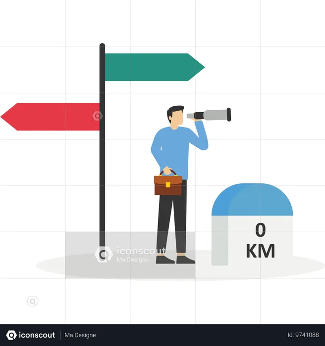 Business milestones road map  Illustration