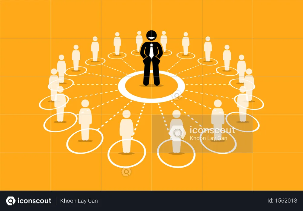 Business network and communication  Illustration