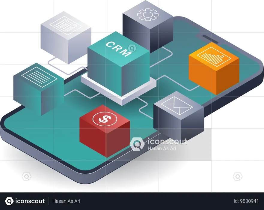 CRM 시스템을 통한 비즈니스 네트워크 확장  일러스트레이션