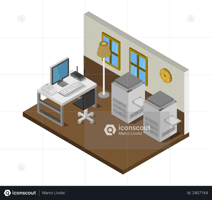 Business office  Illustration