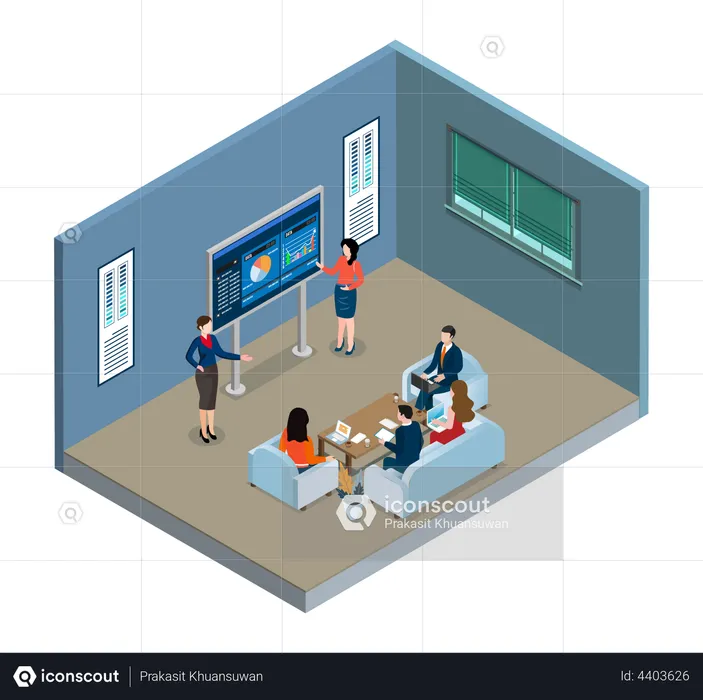 Business office meeting  Illustration