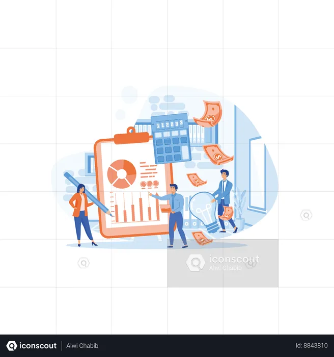 Business operation research and analysis  Illustration