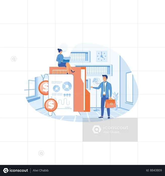 Business operation research and analysis  Illustration