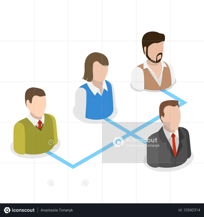 사업 조직 워크플로  일러스트레이션