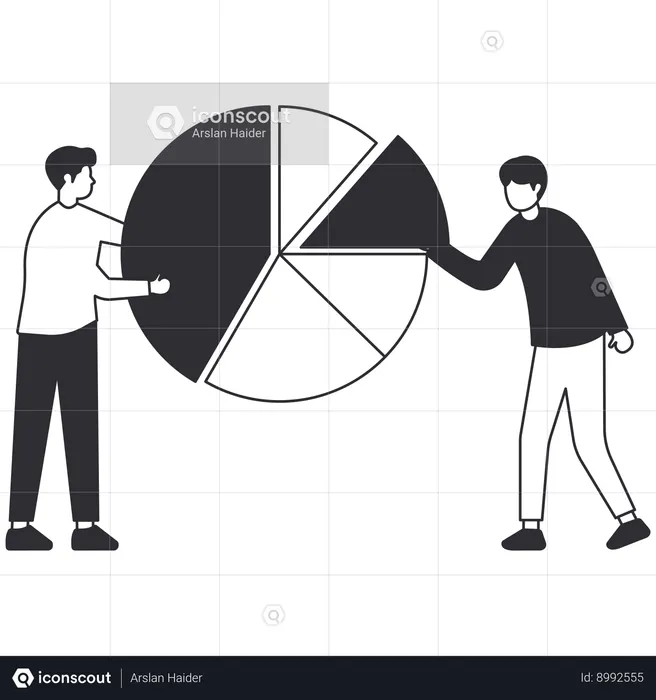 Business owner dividing business shares  Illustration