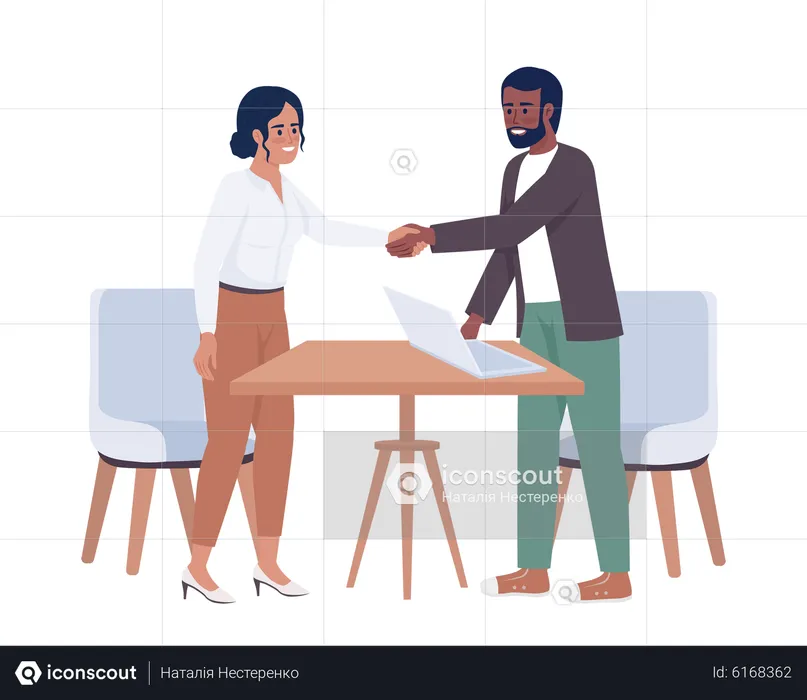Business owners making partnership agreement  Illustration