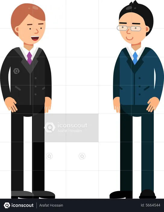 Business Partner Talking Together  Illustration