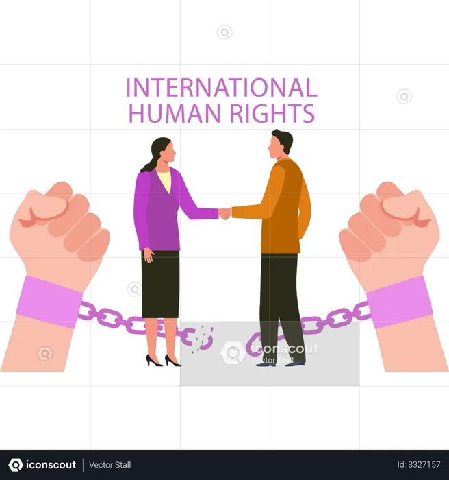 Business partners are celebrating international human rights  Illustration
