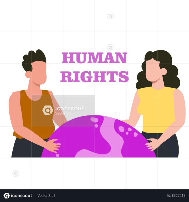 Business partners are celebrating international human rights  Illustration