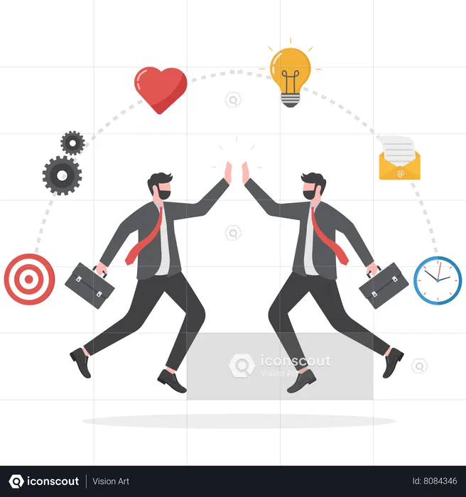Business partners are celebrating their success  Illustration