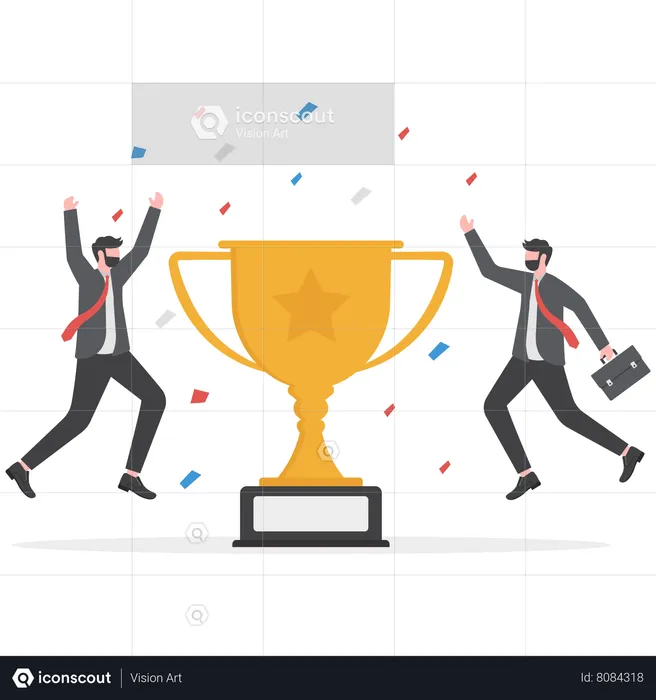 Business partners are celebrating their success  Illustration