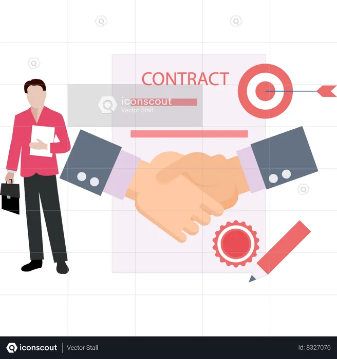 Business partners are finalizing agreement deal  Illustration