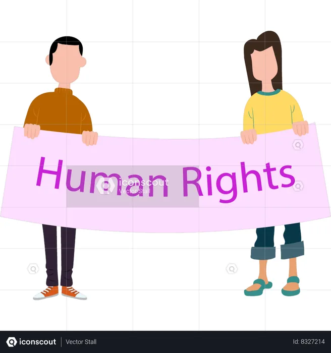 Business partners are holding international human rights  Illustration