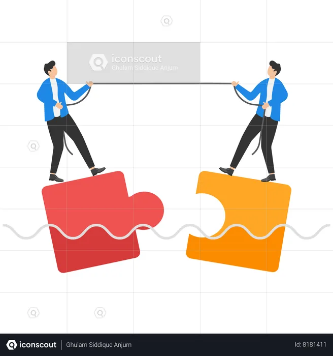 Business partners are solving business problems together  Illustration