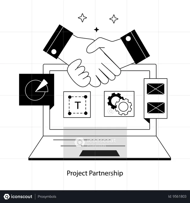Business Partners Doing Financial Partnership  Illustration