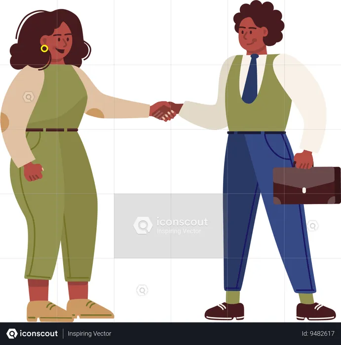 Business partners finalizes the deal  Illustration