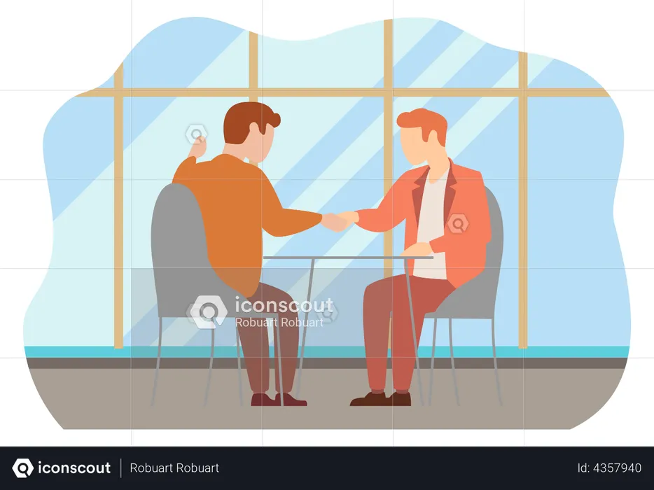 Business partners handshaking  Illustration