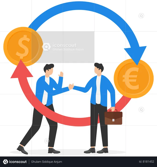 Business partners have achieved target  Illustration