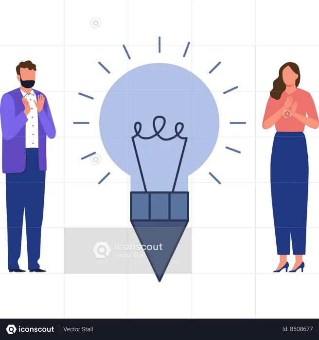 Business partners have creative ideas  Illustration