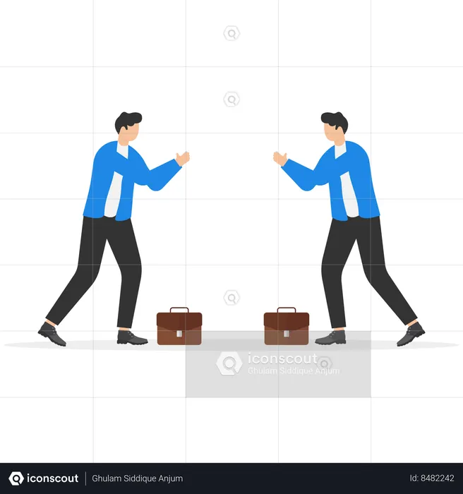 Business partners pay respect hands greeting  Illustration