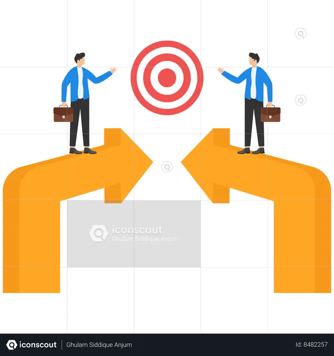 Business partnership and target  Illustration