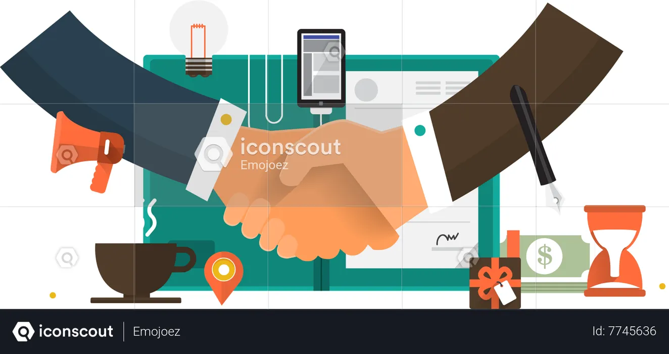 Business partnership deal  Illustration