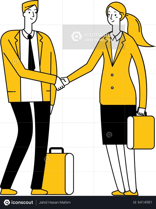 Business partnership deal handshake  Illustration