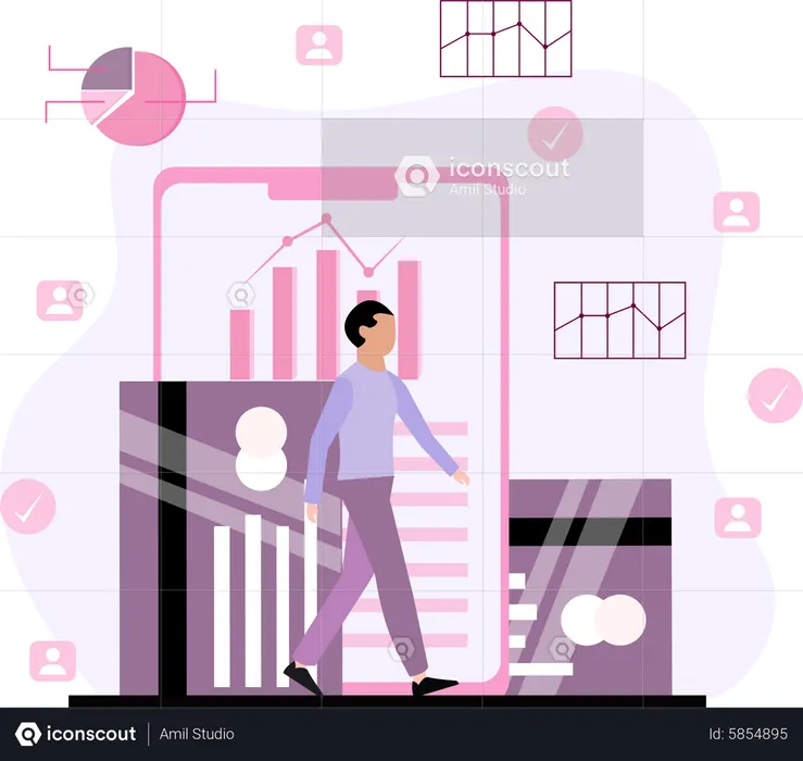 Business payment analytics  Illustration