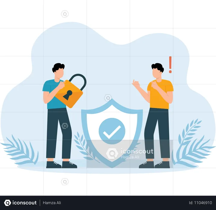 Business people adopting security services  Illustration