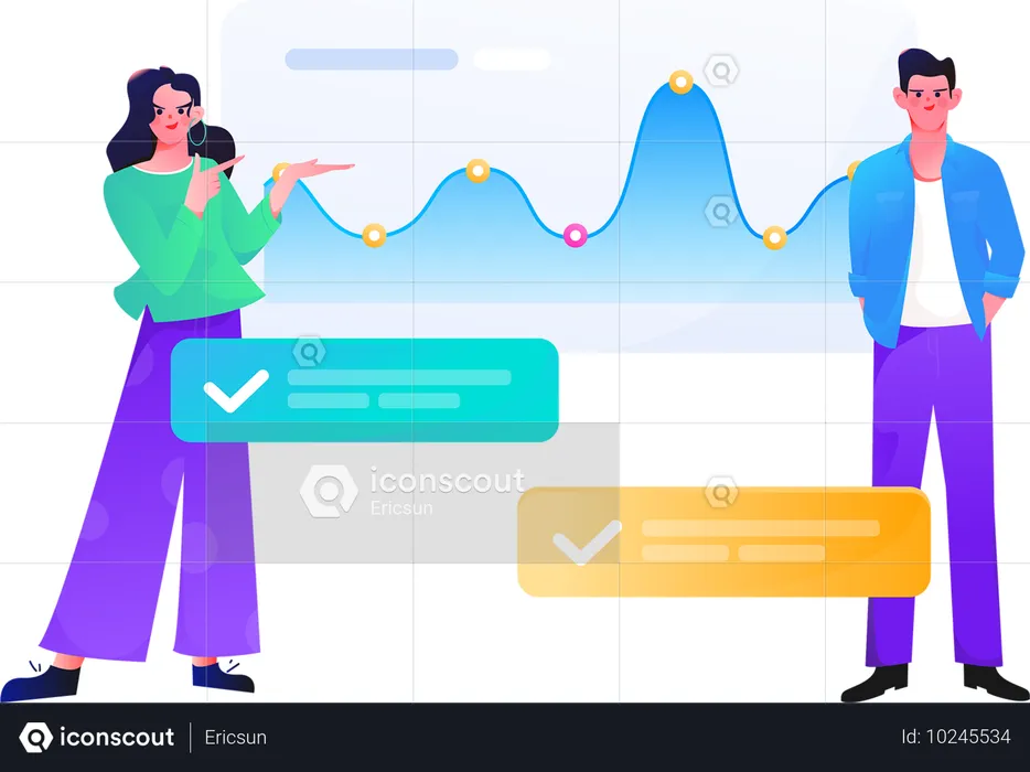 Business people analysing business data  Illustration