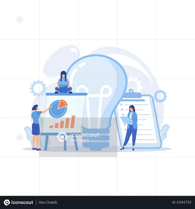 Business people analyzing data  Illustration