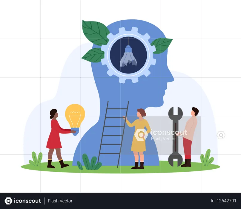 Business people boosting business productivity  Illustration