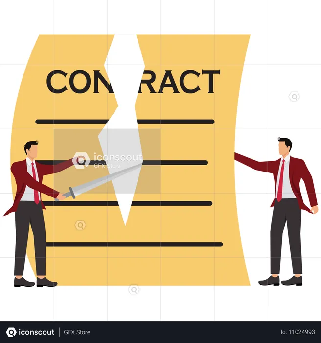 Business people cancelling contract  Illustration