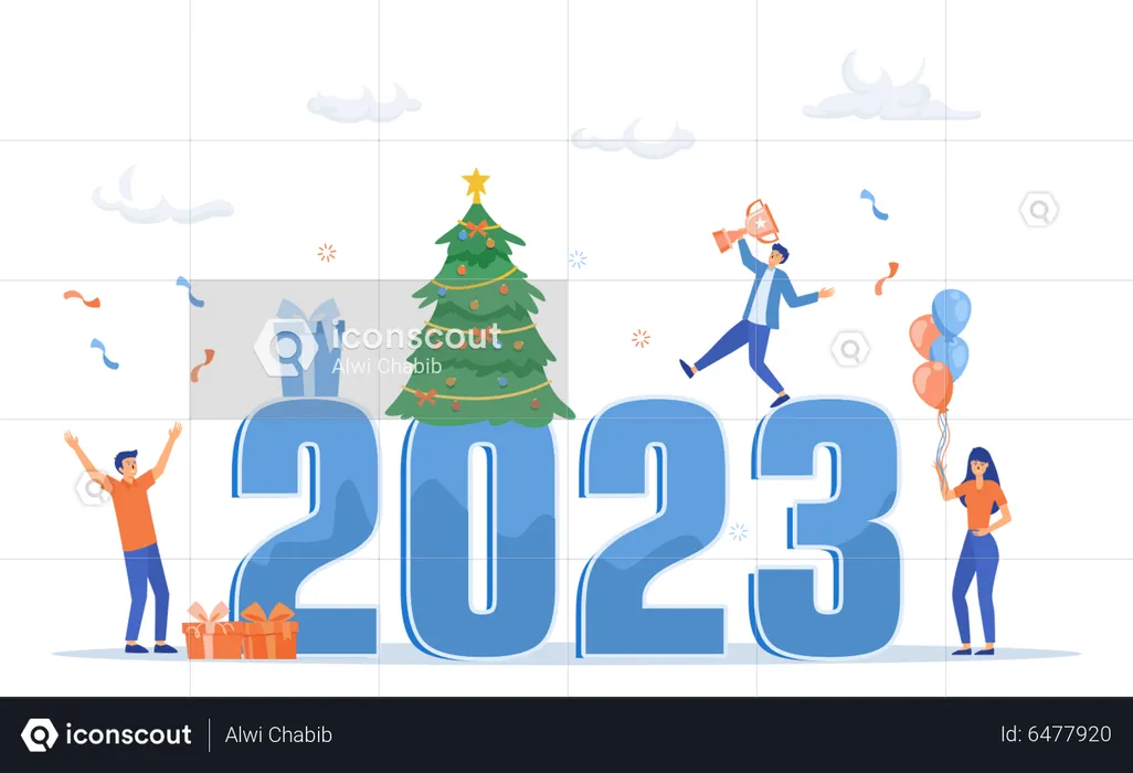 Business People Celebrate New Year  Illustration