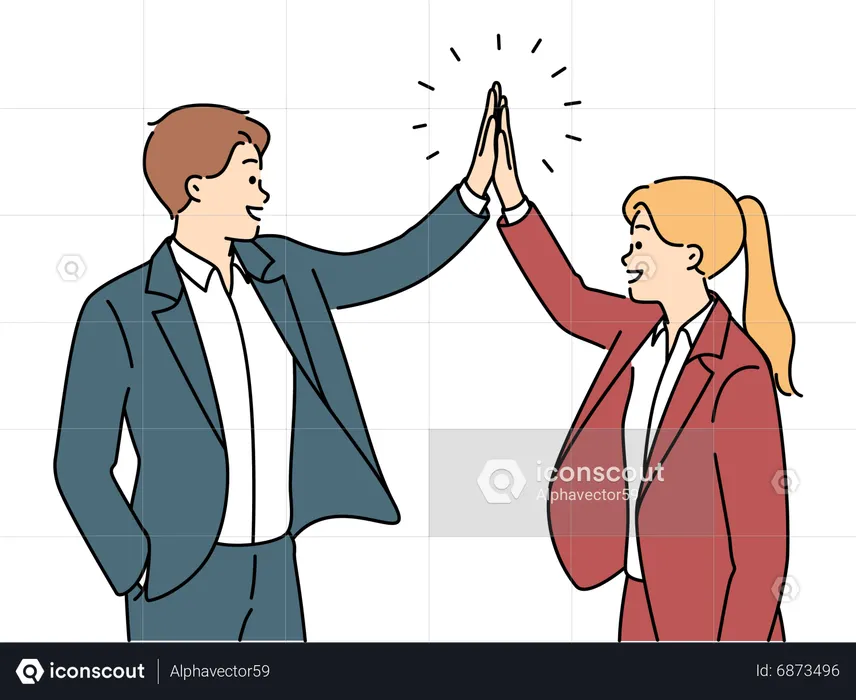 Business people celebrate victory  Illustration