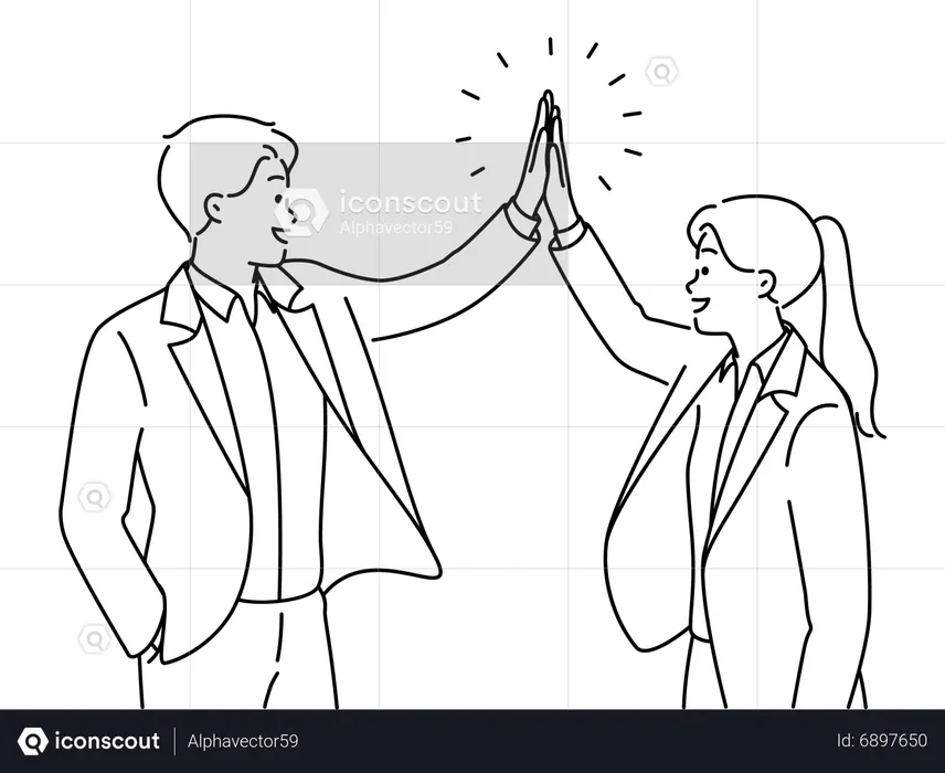 Business people celebrate victory  Illustration