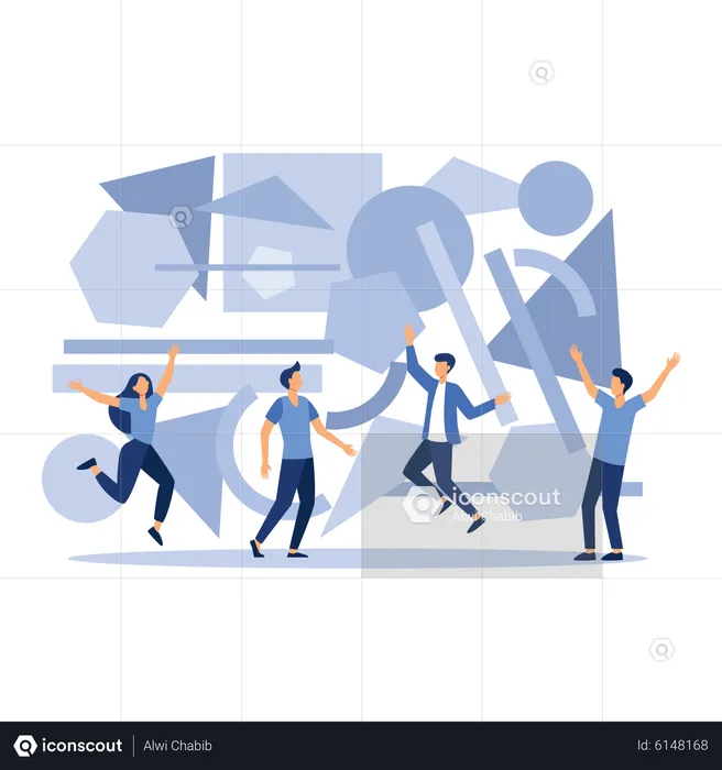 Business people celebrating  Illustration