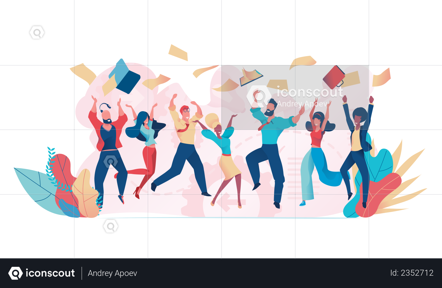 Premium Business people celebrating success Illustration download in