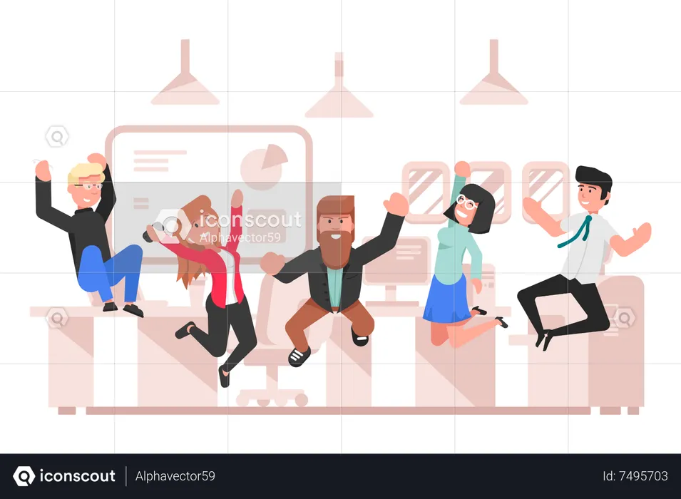 Business people celebrating success  Illustration