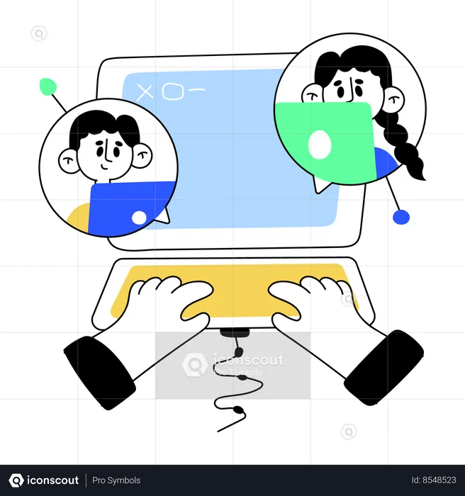 Business people chatting on smart devices  Illustration