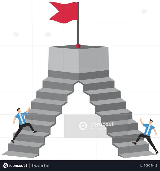 Business people climbing stairs of success  Illustration