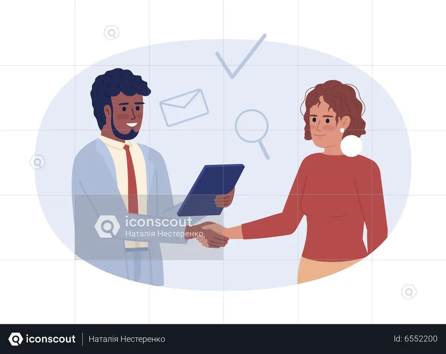 Business people Closed deal in sales  Illustration