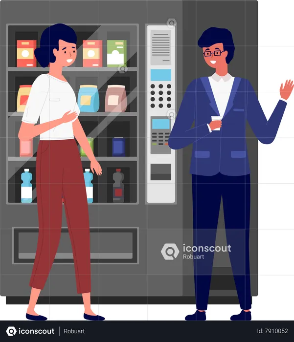 Business people communicating during coffee break  Illustration