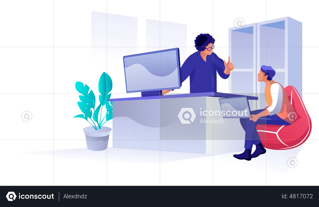 Business people discussing in office  Illustration