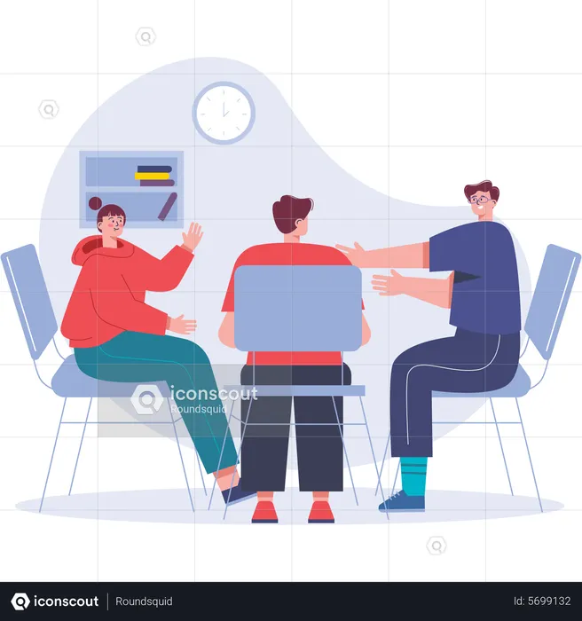 Business people discussing on new project  Illustration