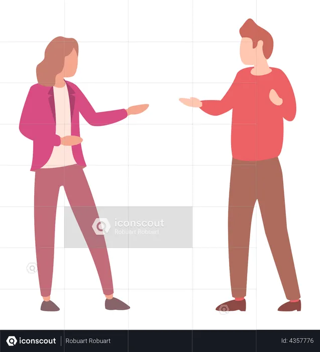 Business people discussing with each other  Illustration