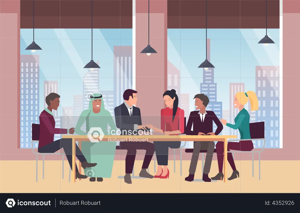 Business people discussion in conference room  Illustration
