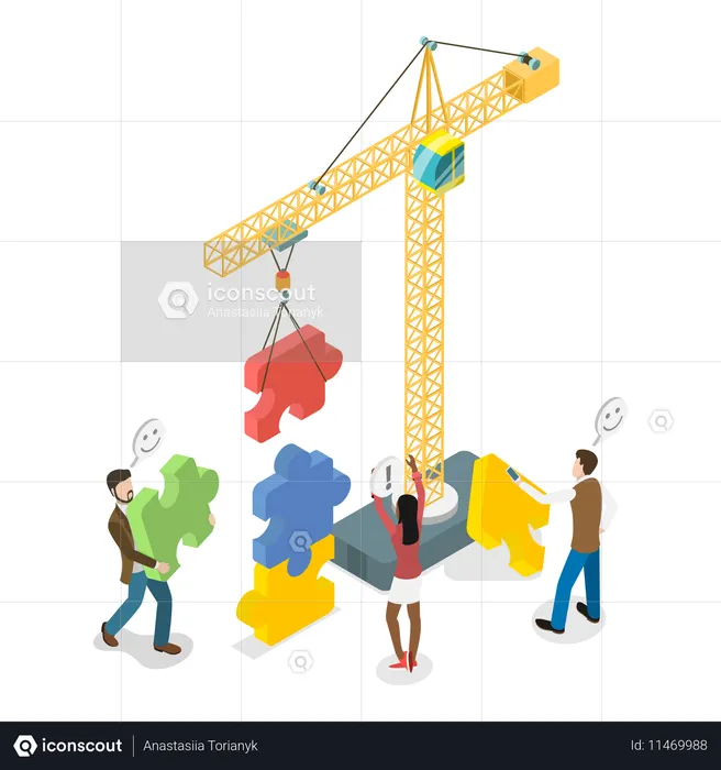 Business people doibg Business Cooperation  Illustration